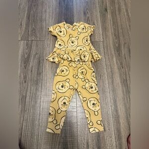 Disney Baby Winnie The Pooh Baby Girl Matching Set Size 12 M T Shirt Peplum